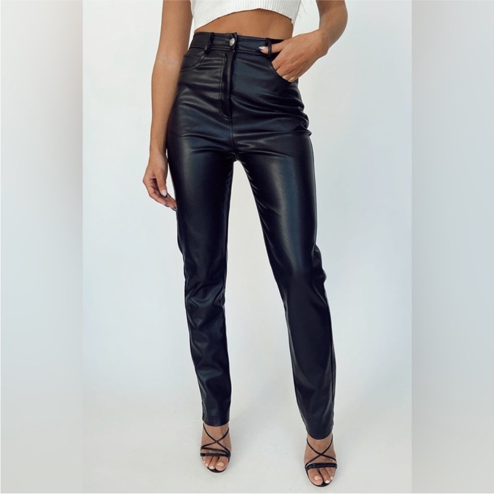 12th Tribe Riley Black Vegan Leather Pants